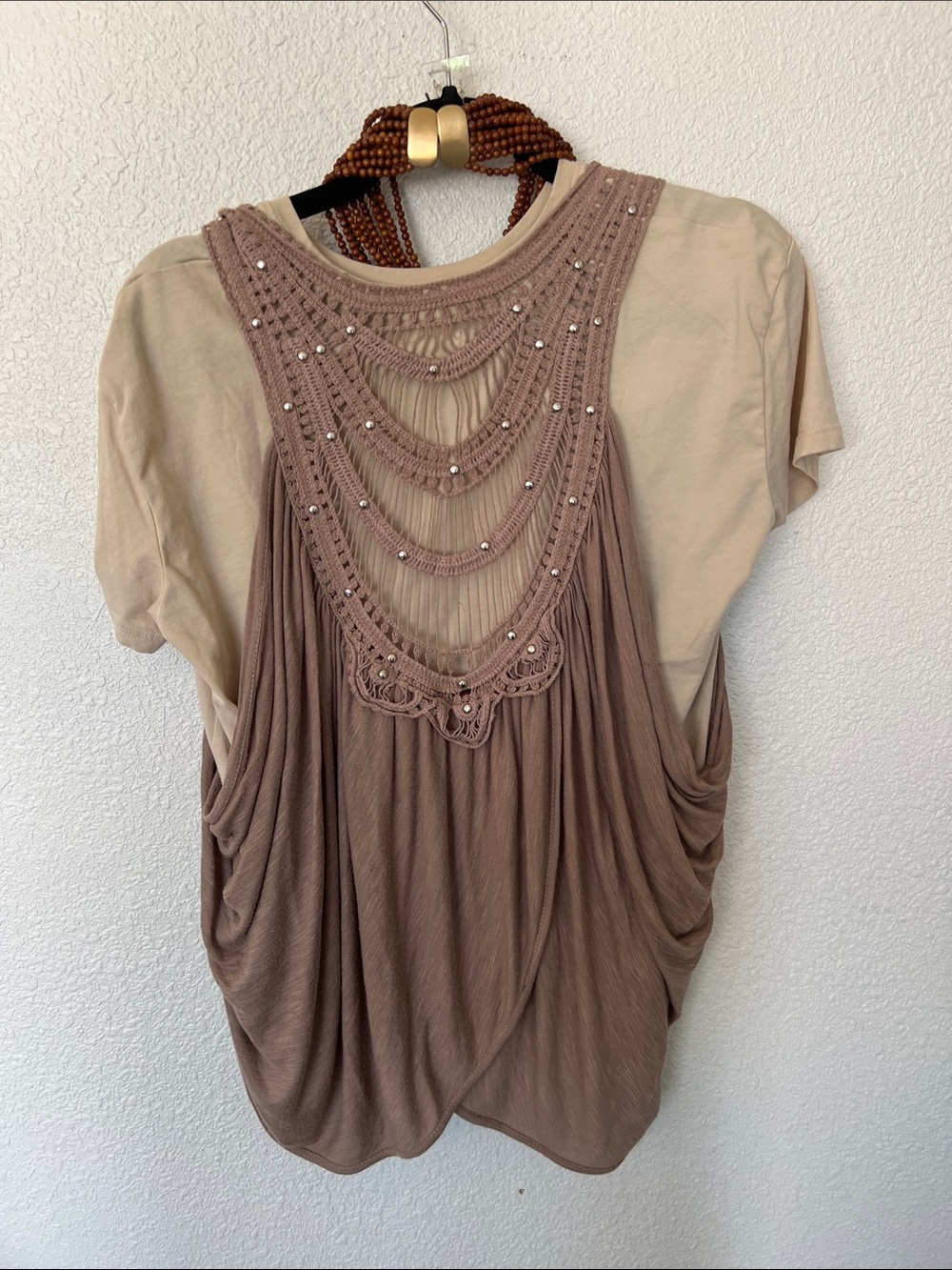 Women’’ 'Let's Get Rowdy' Graphic T‑Shirt - Cream with Brown Print 4 pieces - Picture 4 of 5